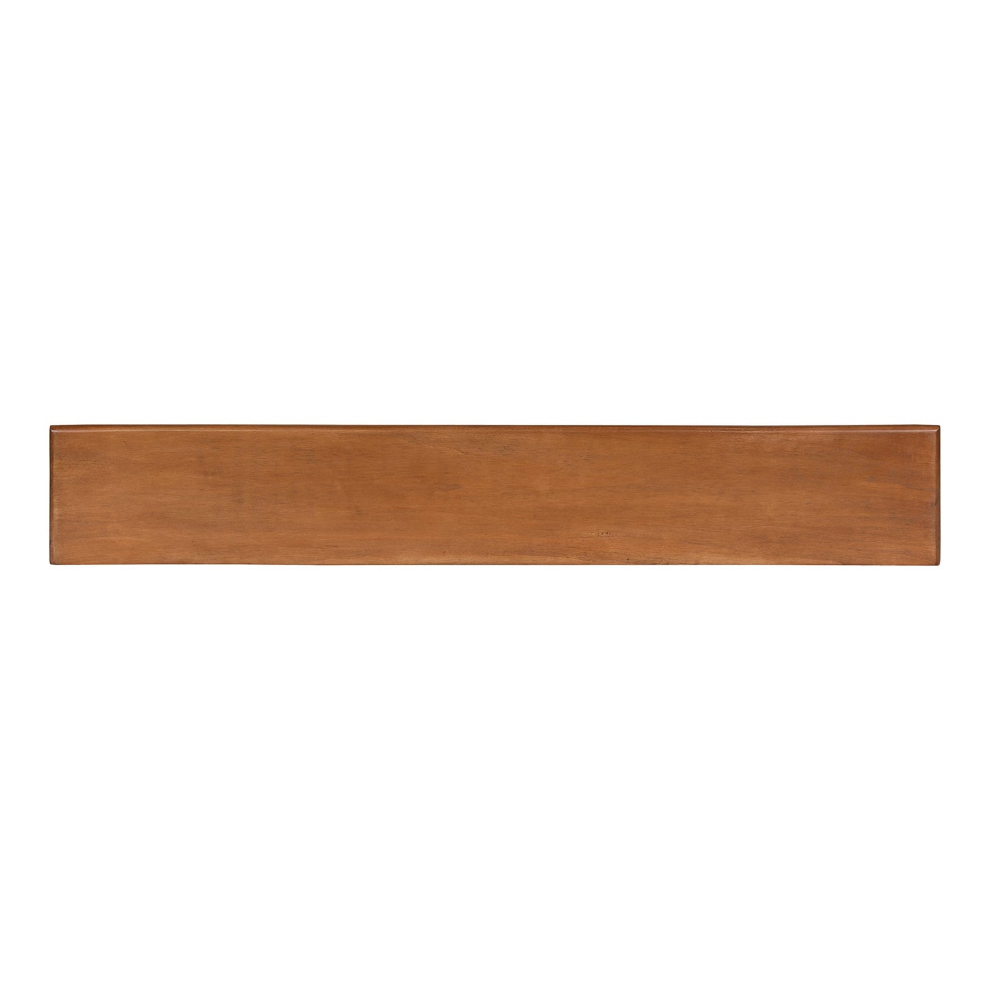 Kate and Laurel Alta Modern Wall Shelf with Hooks; 36 x 5 x 5; Walnut Brown; Decorative Entryway Shelf with 5 Hanging Hooks