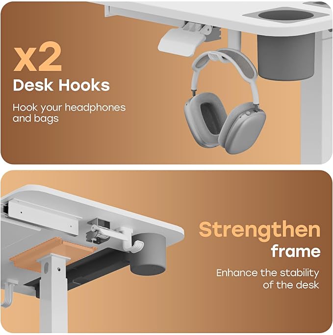 Small Mobile Standing Desk with Drawer, 23.6"x19.7" Rolling Laptop Cart on Wheels, Height Adjustable Sit Stand Computer Workstation with Storage for Compact Space, White