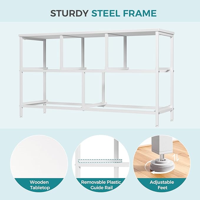 OLIXIS Dresser for Bedroom with 5 Drawers, Wide Chest of Drawers, Fabric Bedroom Dresser with Drawer Organizers, Storage Organizer Unit with Fabric Bins for Closet, Living Room, Hallway,White