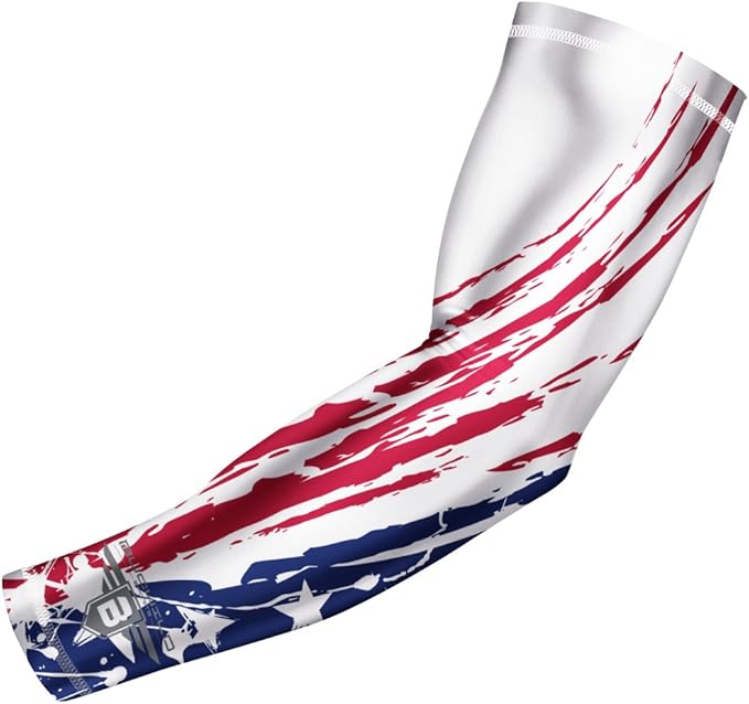Bucwild Sports Flag Compression Arm Sleeve - Perfect for Baseball Basketball Football - Youth & Adult Sizes