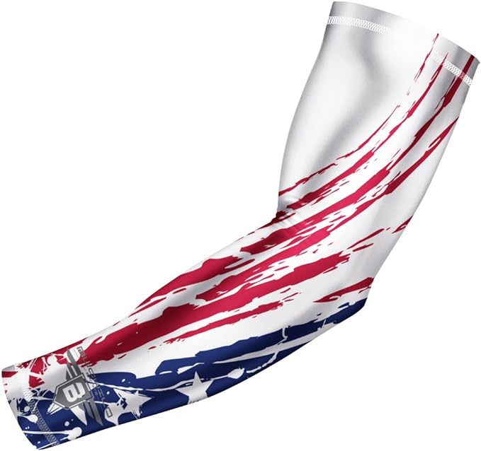 Bucwild Sports Flag Compression Arm Sleeve - Perfect for Baseball Basketball Football - Youth & Adult Sizes