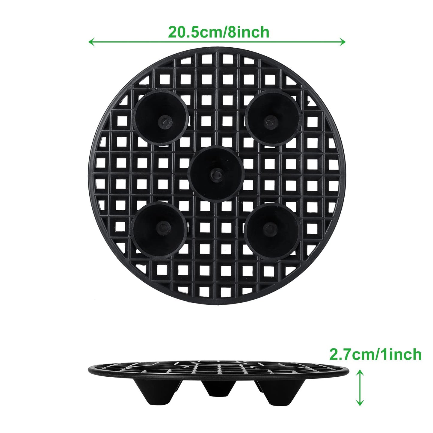 SENENQU 24PCS Plant Level Pot Elevator 8 Inch, Plant Risers for Pots, Heavy Duty Potted Plant Stand, Black Plant Runoff Tray Planter Holder for Prevent Rot and Damage, Indoor and Outdoor Use