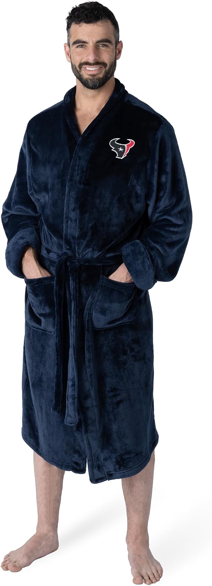 NFL Adult Unisex Silk Touch Bathrobe, Officially Licensed Loungewear, Soft Plush Polyester