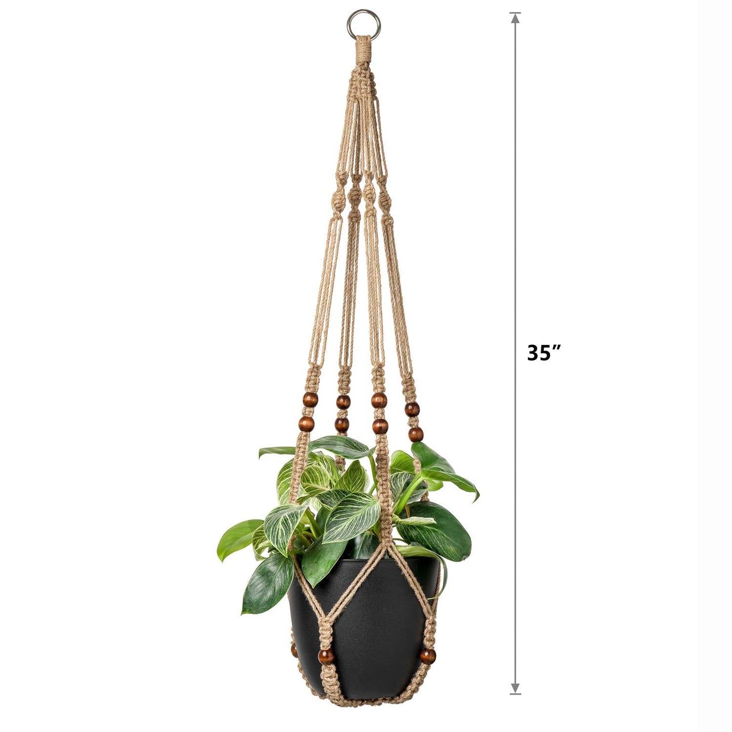 Mkono Set of 3 Macrame Plant Hangers Indoor Jute Hanging Planter Basket Classic Style and No Tassels Style, 35"/40"