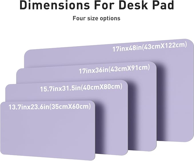 Aothia Leather Desk Pad Protector, Large Mouse Pad, Office Desk Mat, Non-Slip PU Leather Desk Blotter, Laptop Desk Pad, Waterproof Desk Writing Pad for Office and Home (23.6" x 13.7", Lavender)