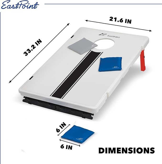 EastPoint Sports All-Weather Cornhole Set - Lightweight and Portable Size 33 in. x 21 in. - Includes 8 Bean Bags