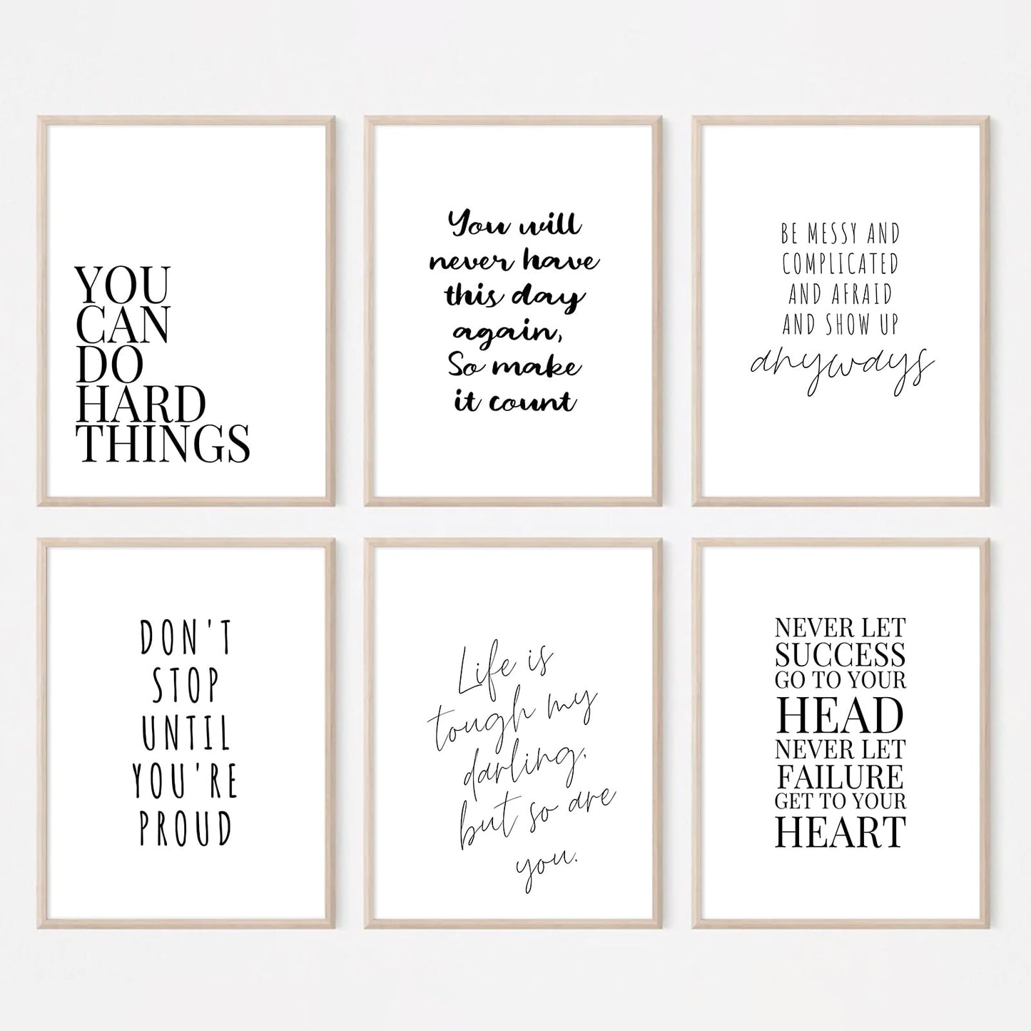 Office Inspirational Wall Art Decor Motivational Quotes Canvas Wall Art Positive Classroom Posters Pictures Office Inspirational Work Artwork for Women Home Bedroom 8x10 Inch Unframed Set of 6