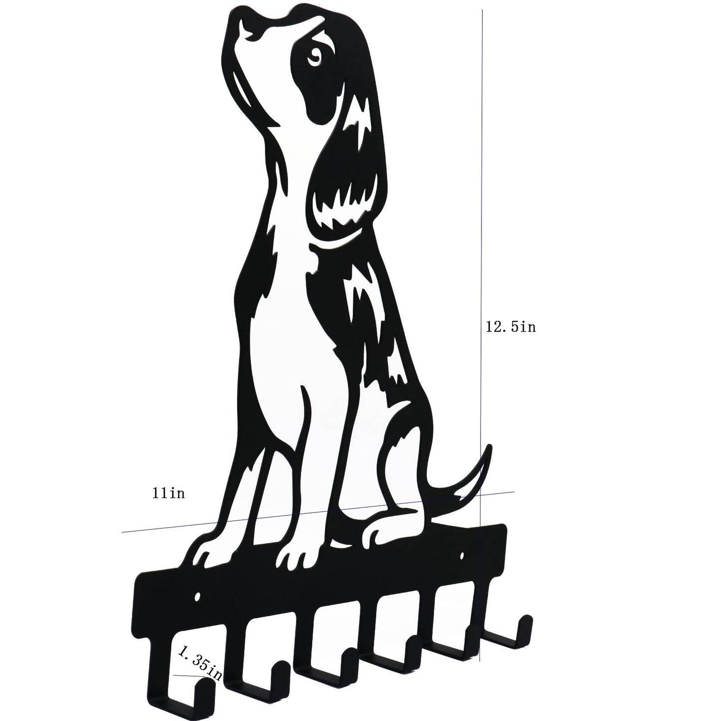 FQIZHIXIU Dog Hooks of Metal One-Piece 6 Hook for Hats Coats Keys Belts Towel Storage Hooks A Gift for Dog Lovers(Beagle)(C1)
