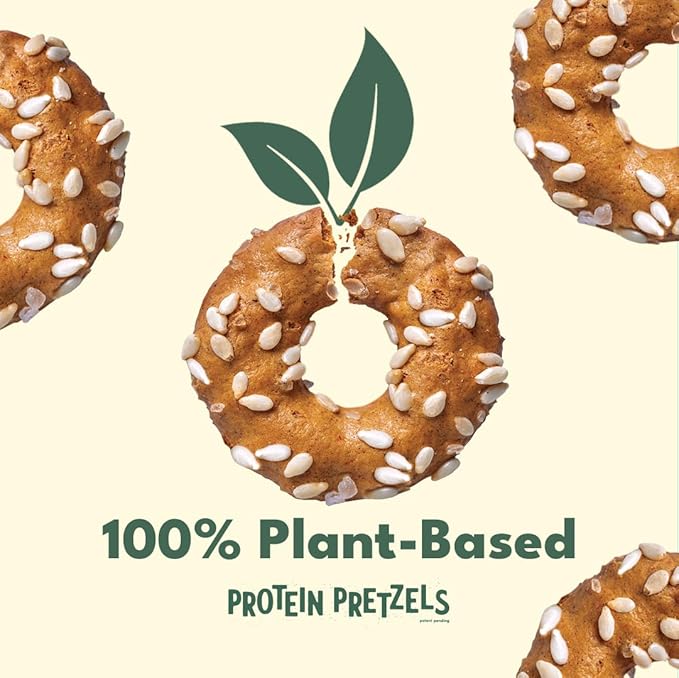 Crisp Power Protein Pretzels, Sesame, High Protein Vegan Keto Snack, 27 G Plant Based Protein, Low Carb Crunchy Pretzel Snacks, Sugar Free, No Seed Oils, 1.75 oz Bags, 6 Pack