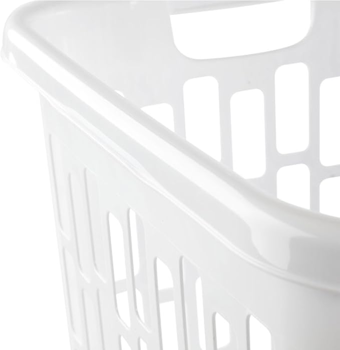 Sterilite Ultra Easy Carry Plastic Dirty Clothes Laundry Basket Hamper with Integrated Handles and Ventilation Holes, White (8 Pack)