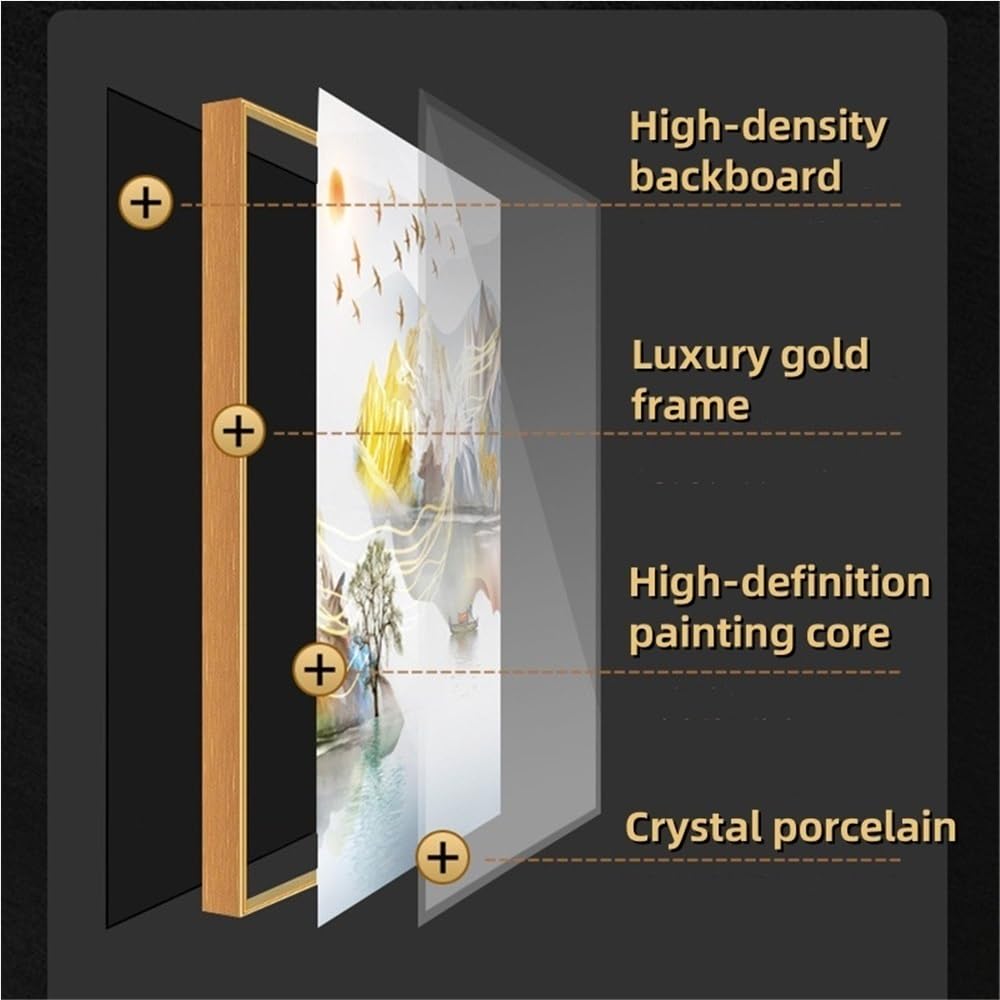 Metal Framed Wall Art, Led Wall Sculpture, Large Modern Abstract Vertical Living Room Wall Decor, Luxury 3d Wall Decor for Hallway Entryway, Office(C,50x100cm(19.7x39.4in))