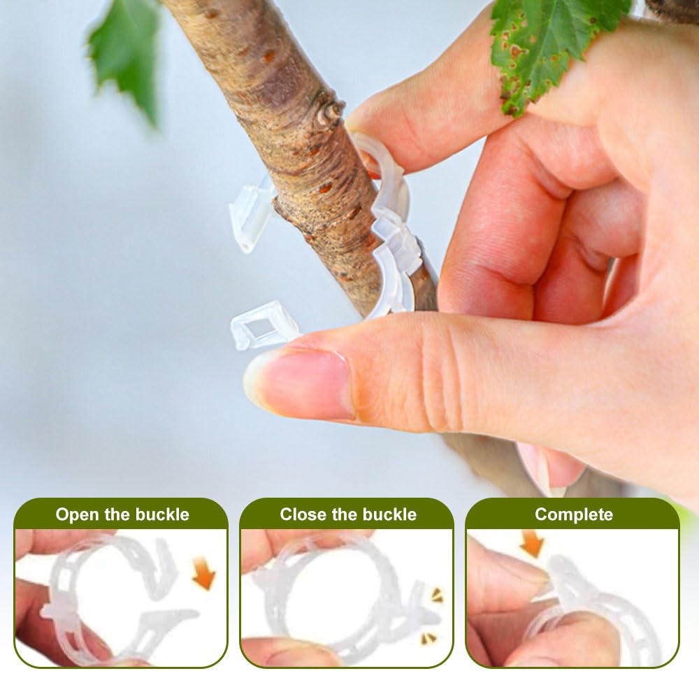 Thickened Plant Fixing Clip 100Pcs, 2025 Summer New Tomato Grape Vine Vegetables Plant Fixing Clips, Upgrade Plant Support Clips Reusable Garden Clips Secured Plastic Plant Clip (50, Black)