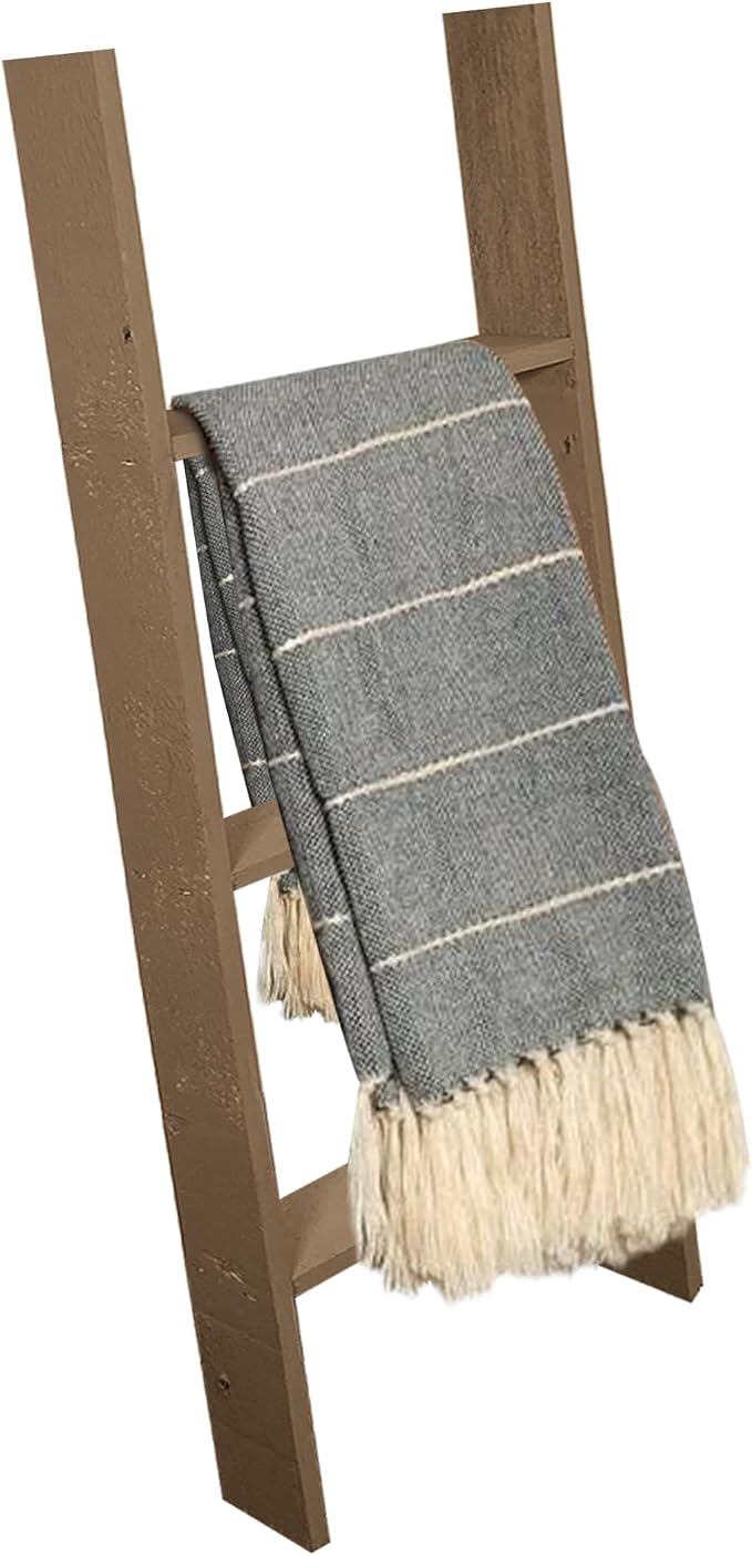 BARNWOODUSA Throw Blanket Ladder – Fully Assembled Reclaimed Wood – Rustic Decorative Ladder for Towels, Quilts, & More – Perfect Farmhouse Decor for Bathroom, Porch, or Living Room,3ft.
