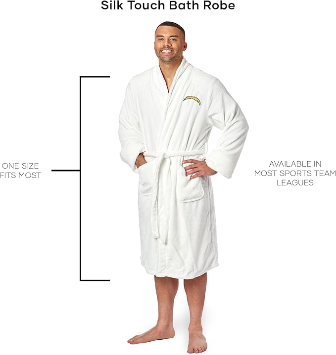 NFL Adult Unisex Silk Touch Bathrobe, Officially Licensed Loungewear, Soft Plush Polyester