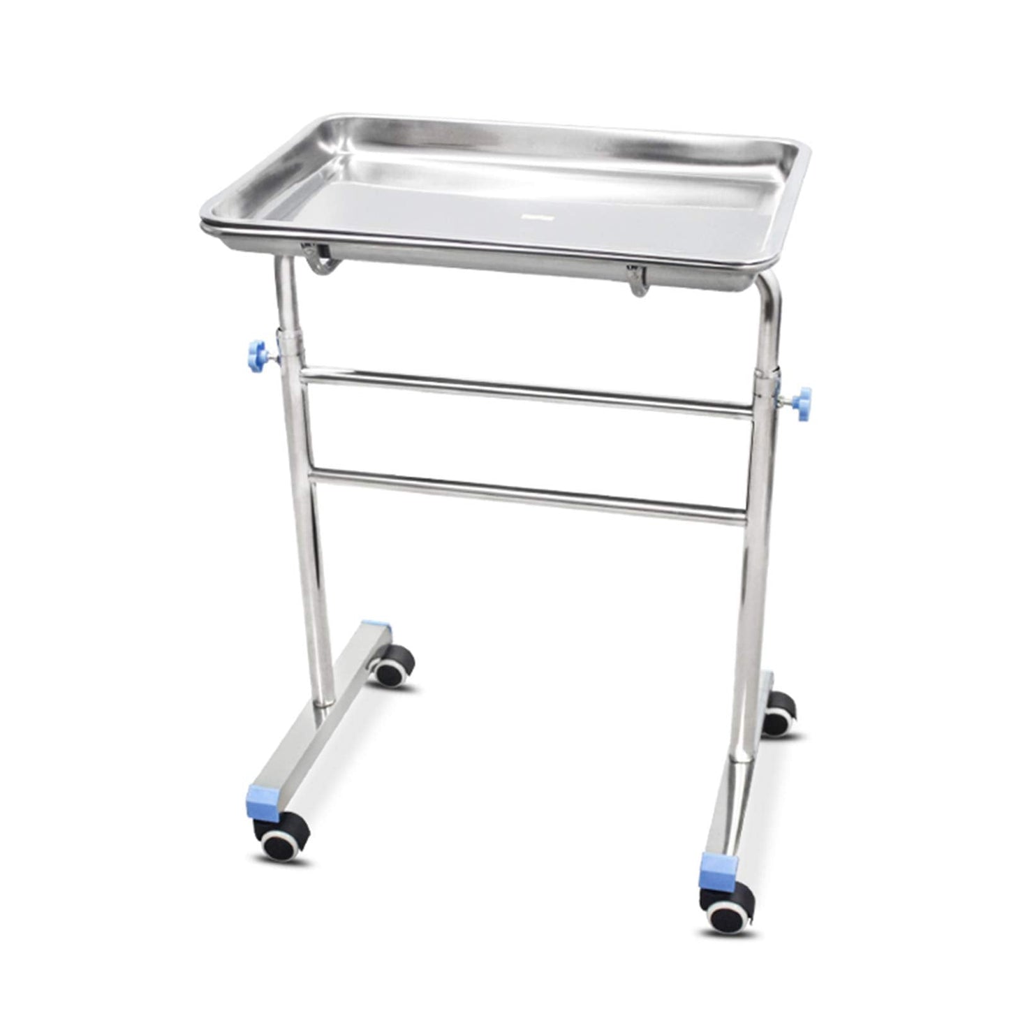Shelf Stainless Steel Rolling Cart with Wheels for Kitchen,Rolling Tool Trolley Cart with Storage Tray, Home, Medical(B)