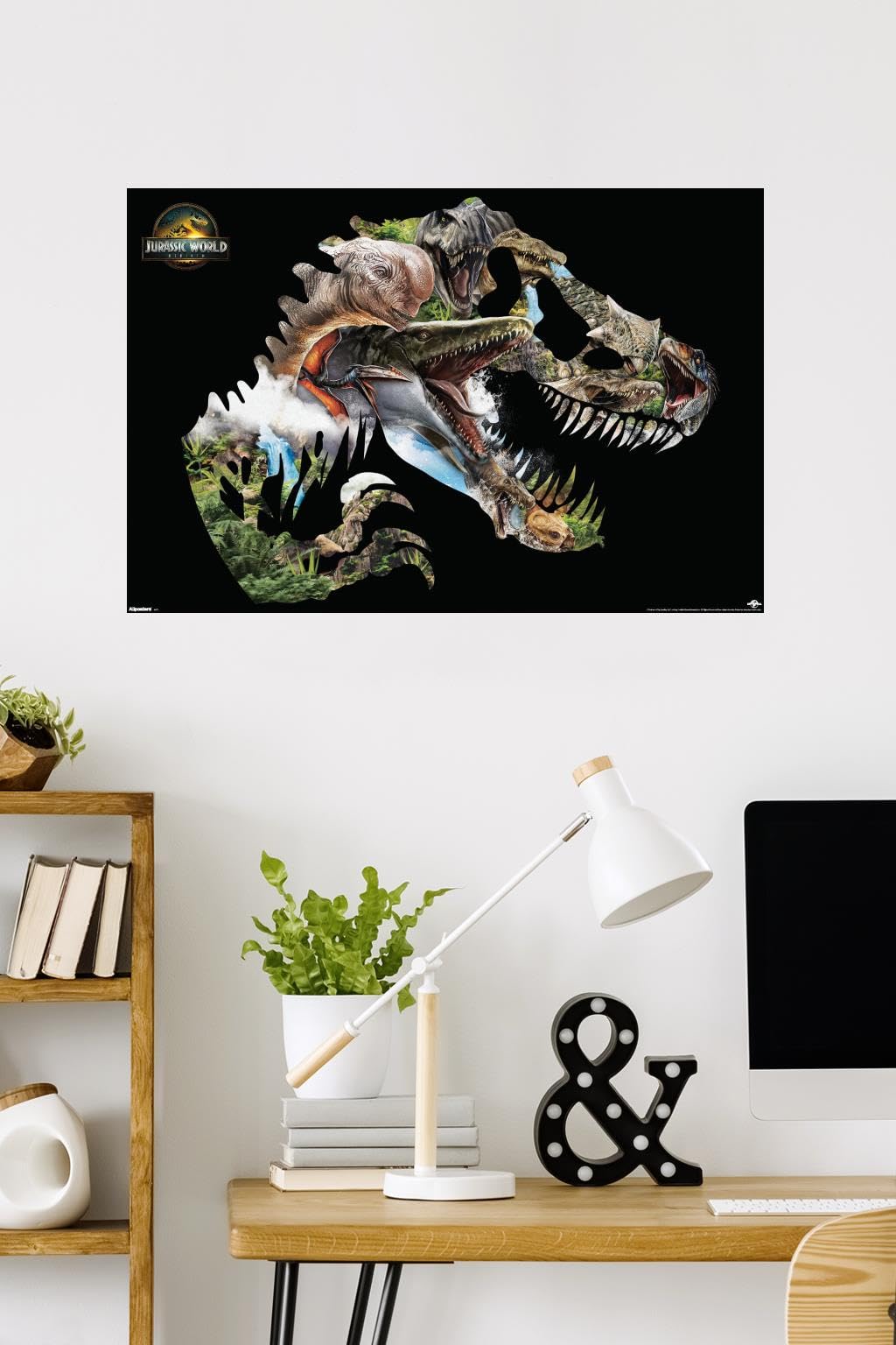 Jurassic World: Rebirth (2025) - T. Rex Silhouette Wall Poster, 34L" x 22.4W", Premium Unframed Version