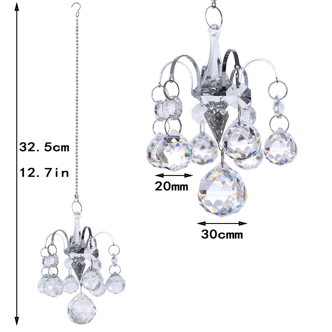 Crystals Ball Prisms Sun Catchers Hanging Ornament Hanger Rainbow Maker with Hook