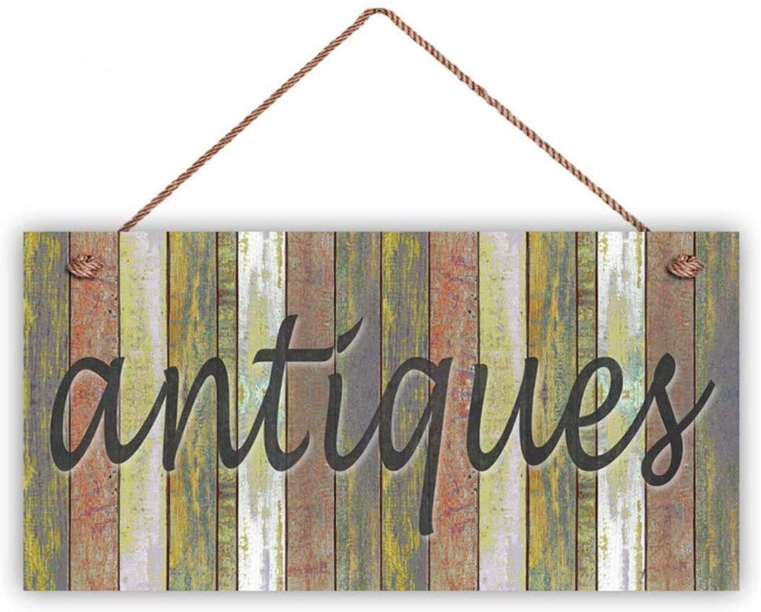 Antiques Wood Sign Distressed Wood Style Multi Color Old Wood Style Workshop Sign Junk Room Art 12x6inches(1060qq)