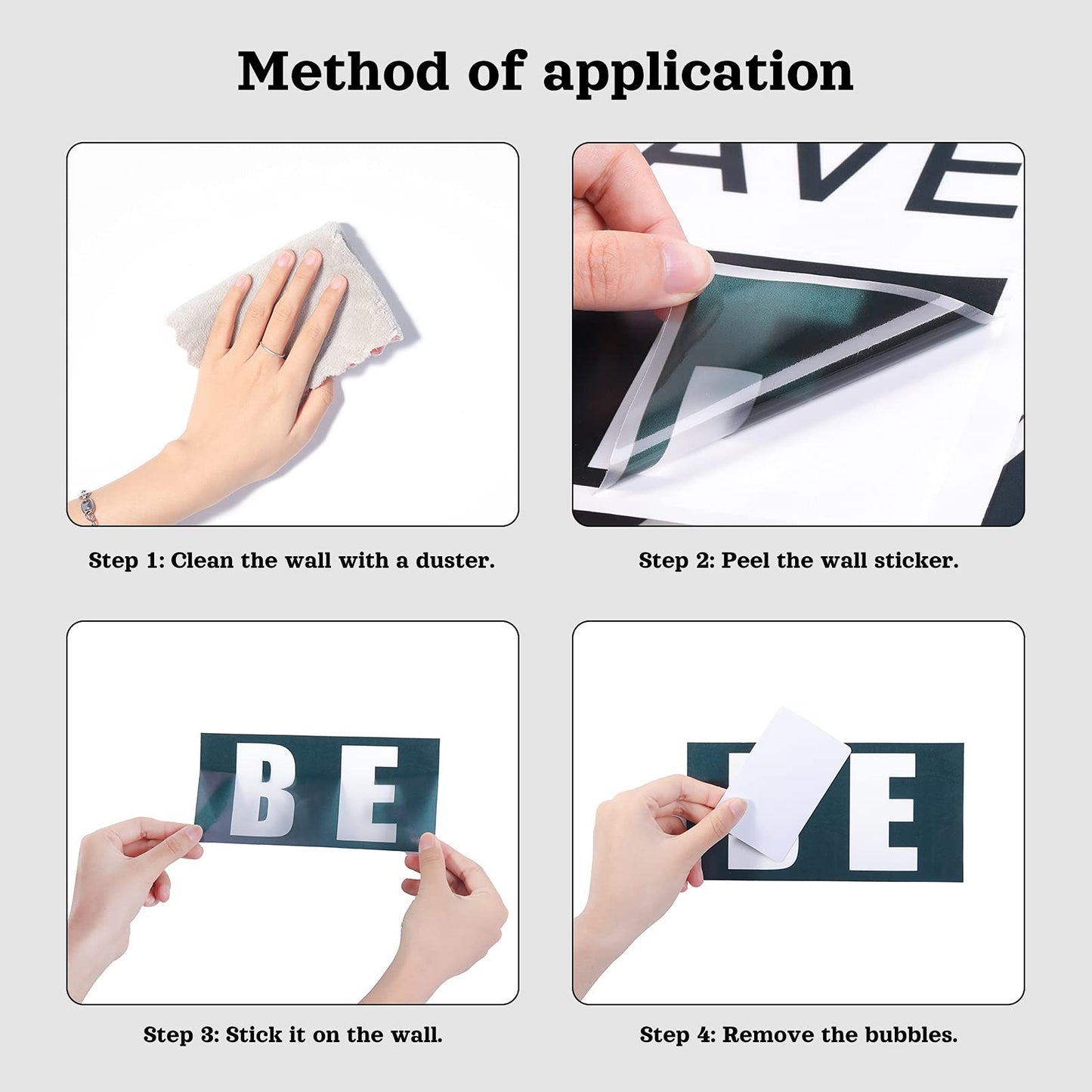 4 Sheets Inspirational Wall Decals Peel and Stick Motivational Phrases Wall Stickers Positive Quotes Vinyl for Library Home Classroom School Office Art Decorations