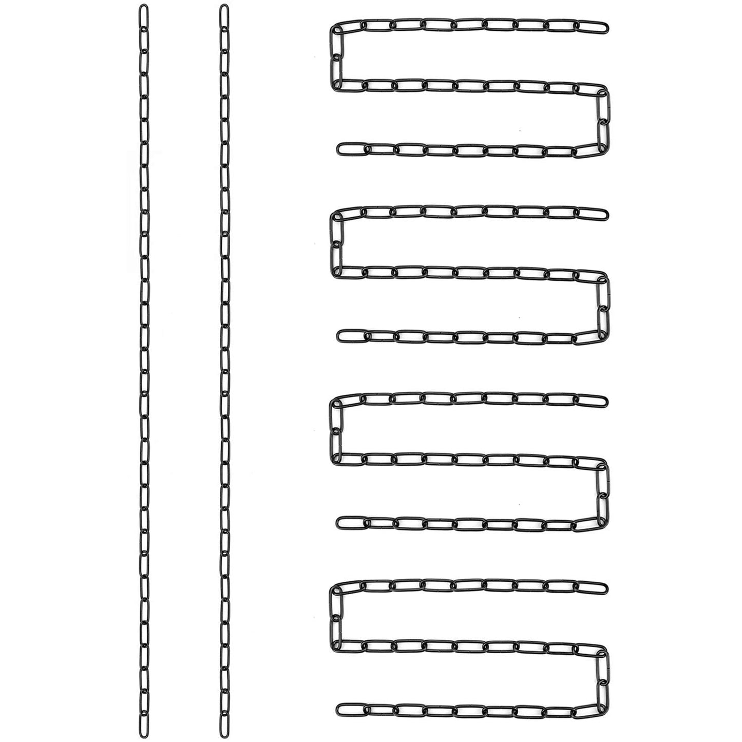 Hedume 6 Pack Black Chain Extension, 36" Fixture Chain, Ideal Black Chain for Hanging Plants, Baskets, Lamp, Strong Hold