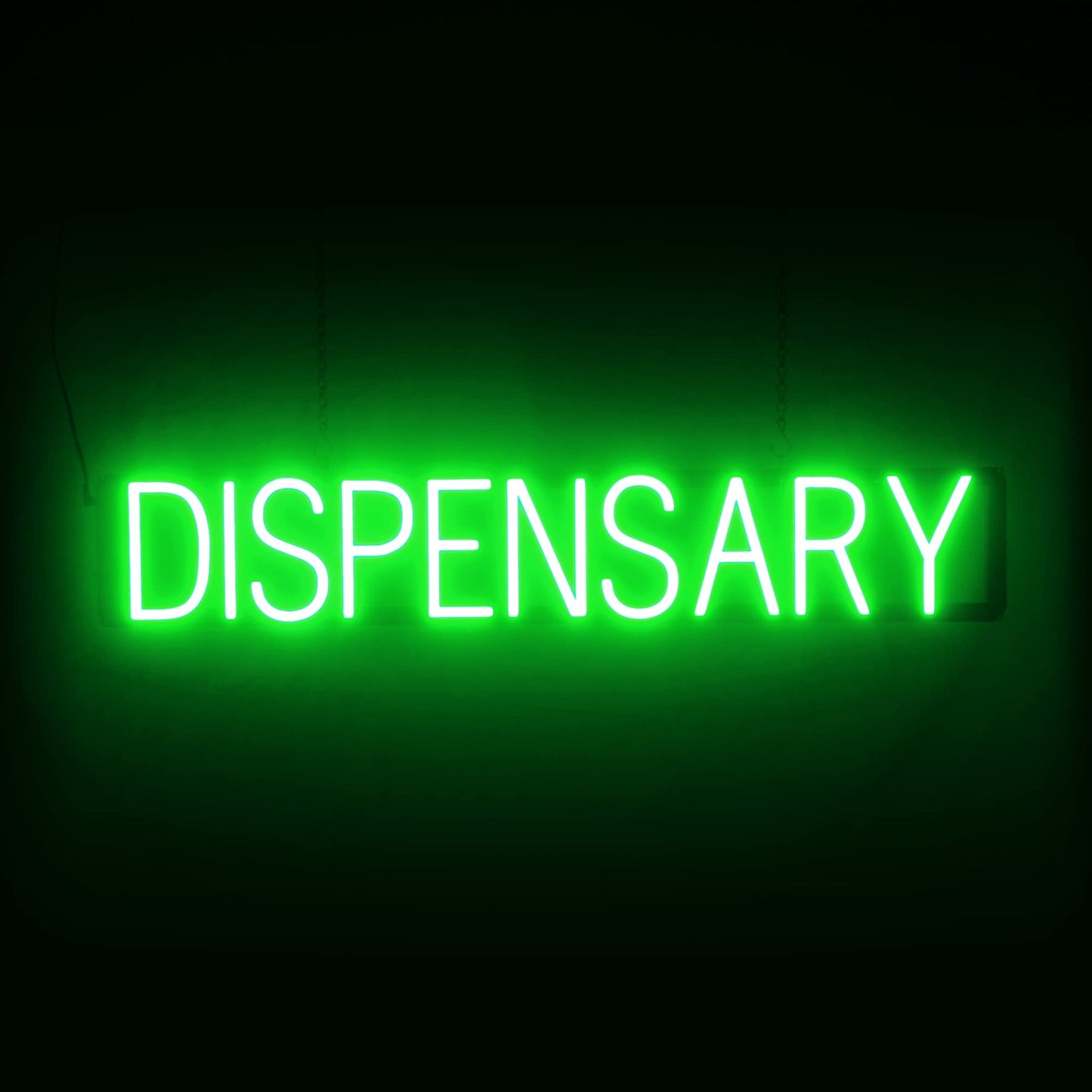 SpellBrite DISPENSARY Sign | Dispensary-Related Sign with Neon Look, Green LED Light Source | 36.7" x 6.3"