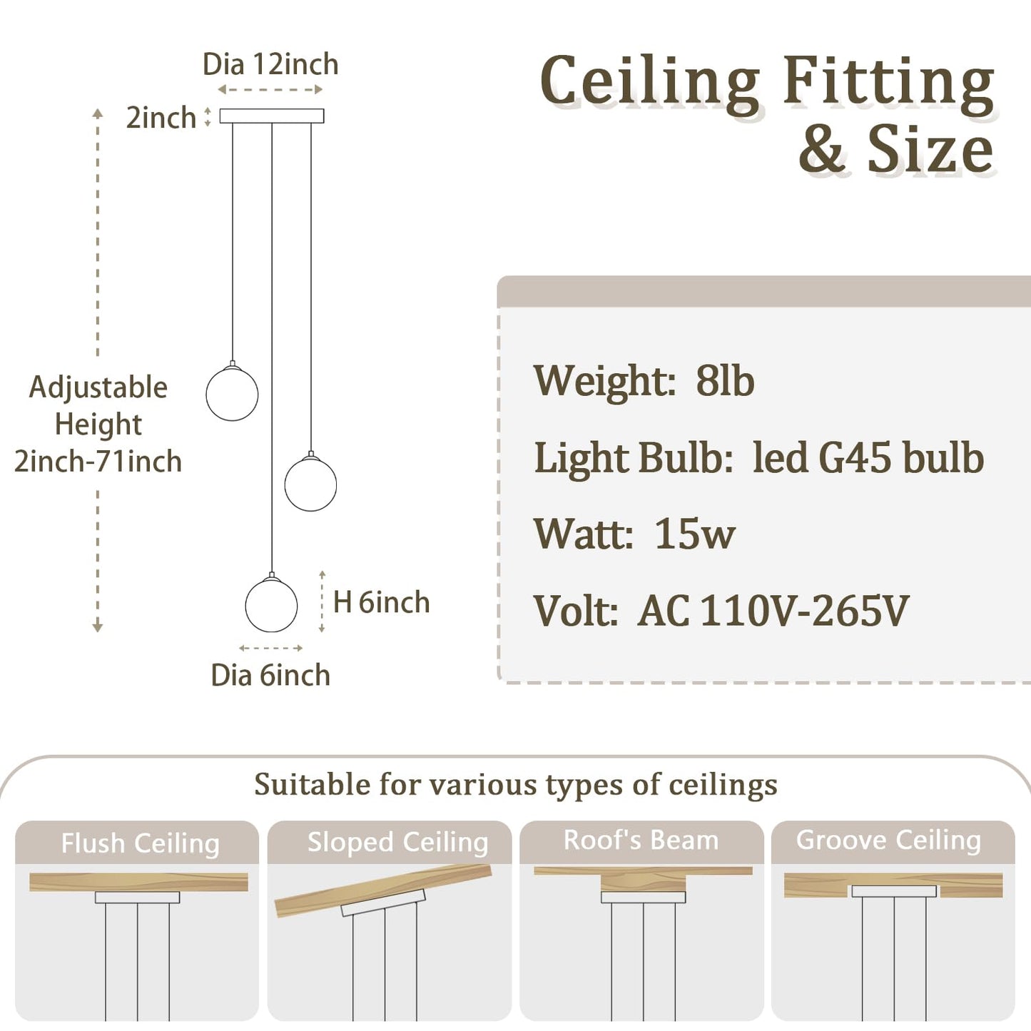 ykolupty 3-Light Chrome Pendant Lighting Modern Mini Chandeliers,Adjustable Clear Glass Pendant Light Fixture for Kitchen Island Dinning Room Bedroom