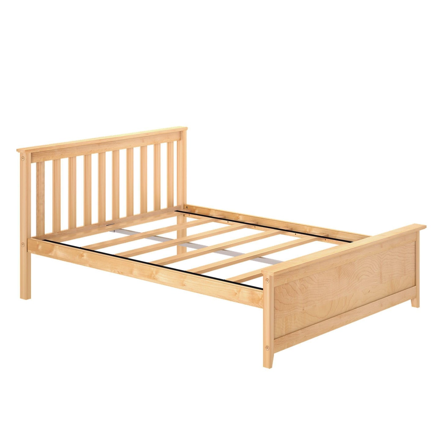 Plank+Beam Solid Wood Full Bed Frame, Platform Bed with Headboard, Natural