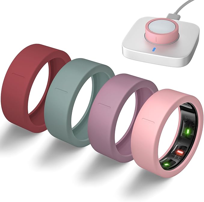 Ultra-Thin Covers Compatible with Oura Ring Gen 4/Oura Gen 3 Cover, Anti-Scratch Elastic Silicone Protector Case Smart Rings Accessories for ULTRAHUMAN Ring AIR Women Men, 4 Pack
