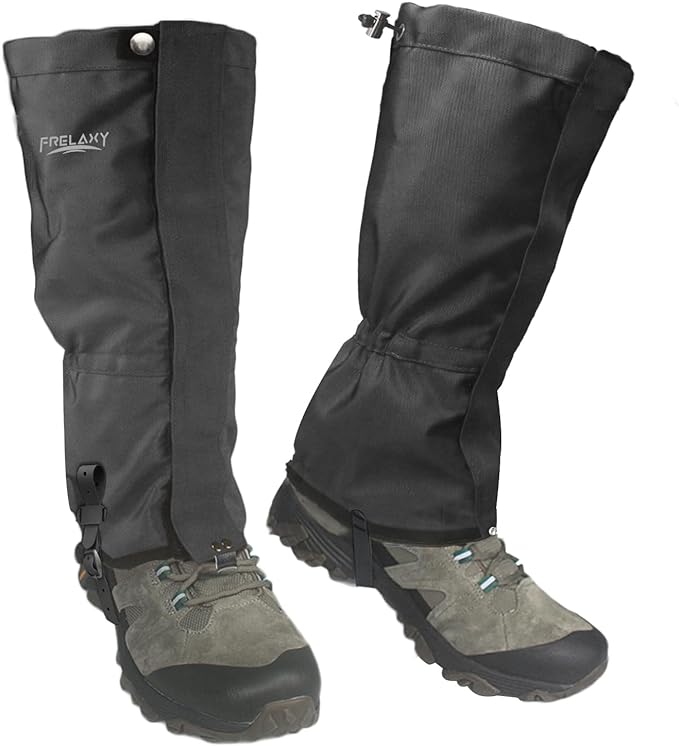 Frelaxy Leg Gaiters Ultra HIGH-Performance Hunting Gaiters, 100% Waterproof Hiking Gaiters with Upgraded Rubber Foot Strap, Adjustable Snow Boot Gaiters