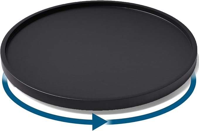 VERTORGAN Lazy Susan Organizer for Kitchen,Bamboo Turntable for Cabinet,Pantry,Vanity,Large（Black）