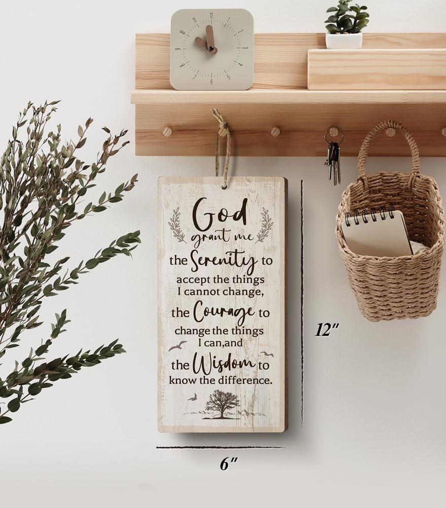 YZEXEZY Inspirational Religious Wall Decor-Serenity Prayer Sign12"x6"-God Grant Me Serenity, Courage,Wisdom-Christian Wall Art,Christian Gifts,Religious Gifts