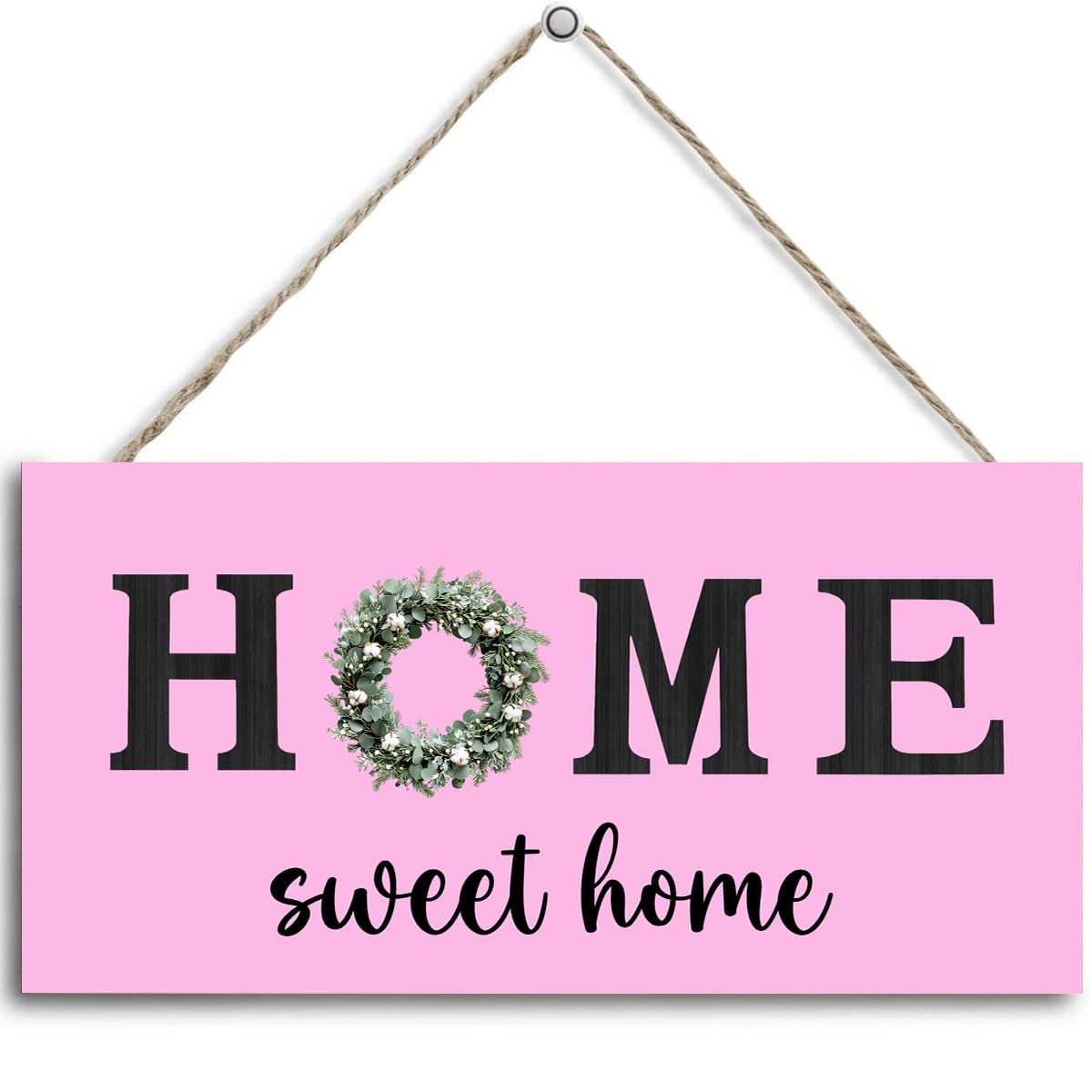 Sweet Home Wooden Hanging Sign, Rustic Farmhouse living Room Decor,Office Home kitchen Wall Art Decor Signs, For Living Room Bedroom Office 12 × 6 Inch
