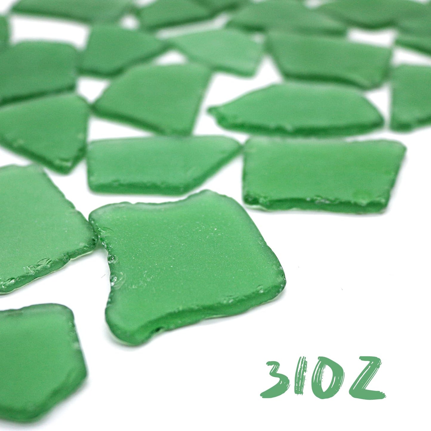 Tumbled Sea Glass 31oz - Frosted Crafting Gems for Christmas Tree Decor, Wreath DIY & Vase Filler | Beach Glass Pieces for Holiday Crafts and Home Décor(Dark Green)