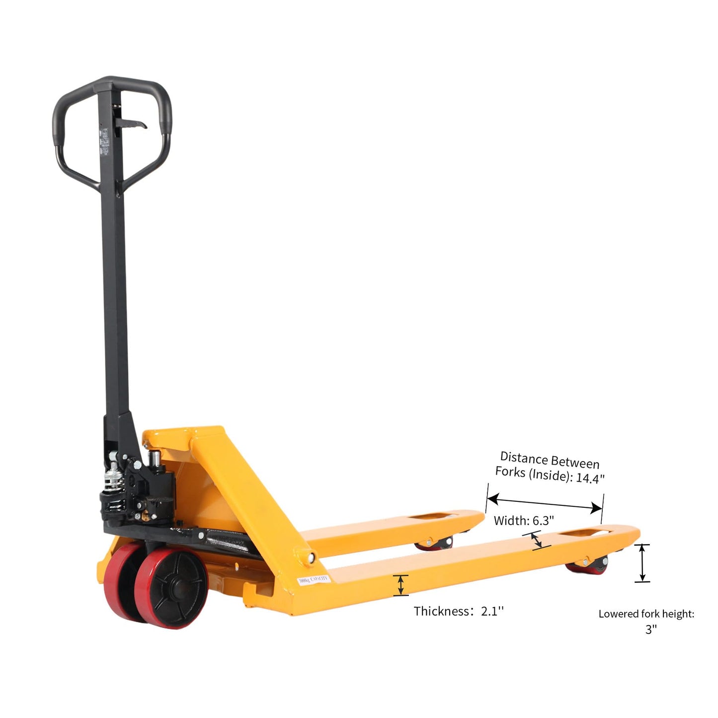 APOLLO Manual Pallet Jack 6600lbs Capacity Integrated Pump 7.3" Lifting Hieght Hand Pallet Truck 27" W x 48" L Fork Size