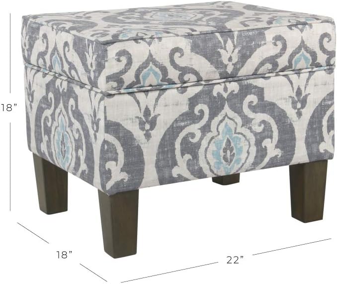 Spatial Order Home Decor | Dinah Collection Modern Storage Ottoman | Ottoman with Storage for Living Room & Bedroom(Blue Slate)