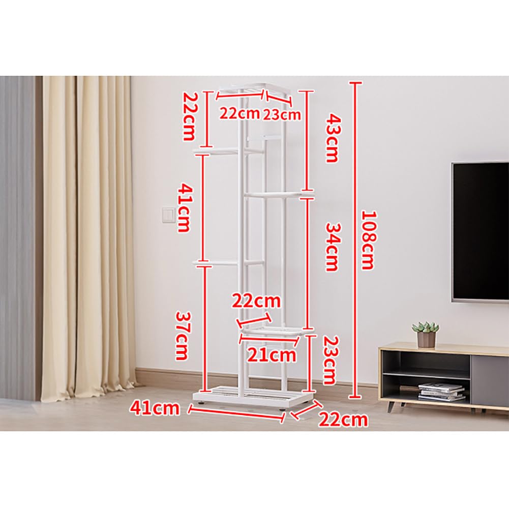 BouPower Metal Plant Stand, Indoor & Outdoor 6 Tier 7 Potted Plant Shelf, Corner Plant Stand, Tiered Plant Stands for Living Room, Office, Garden, Patio, Balcony, Gold