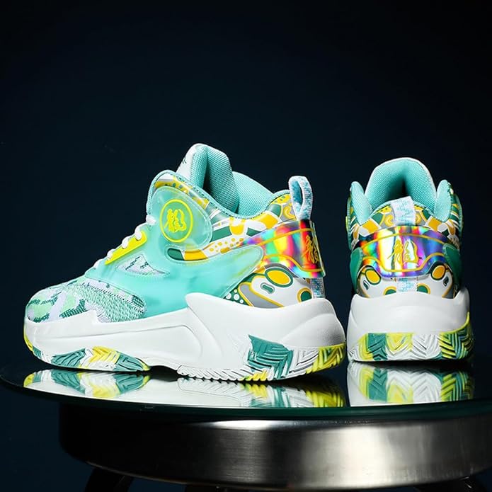 Unisex High Top Lightweight Fly-Weaving Running Jogging Sneakers Basketball Shoes for Youth