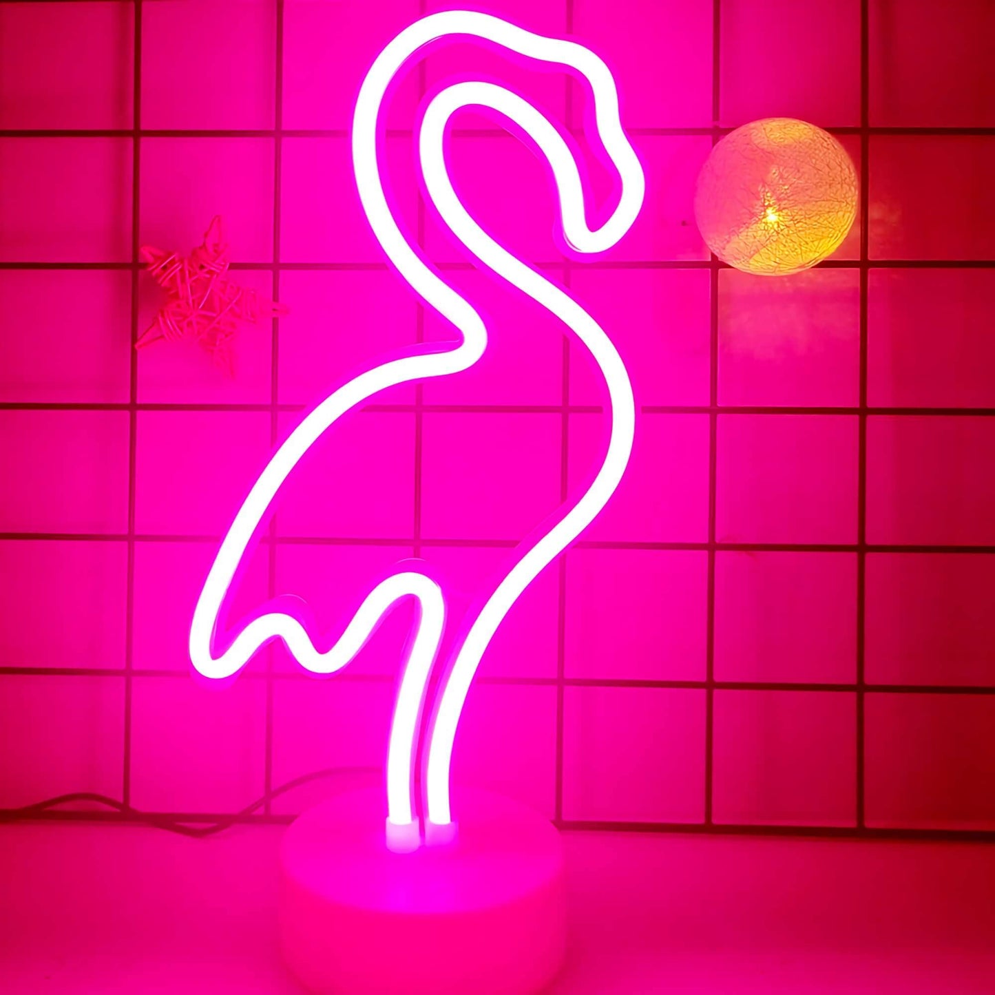 VIFULIN Neon Flamingo Light - Pink Flamingo Gifts for Kids, Girls & Women - USB/Battery Powered LED Night Light