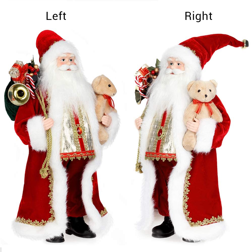 Uten 18" Santa Claus w/ Bear Christmas Decor Figure New Year/Holiday/Party/Home Decoration