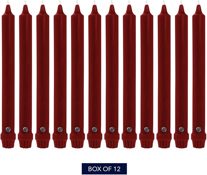 Colonial Candle NCC10.1620 Traditional Cranberry Taper Candles, 10", Maroon, Burgundy, Red