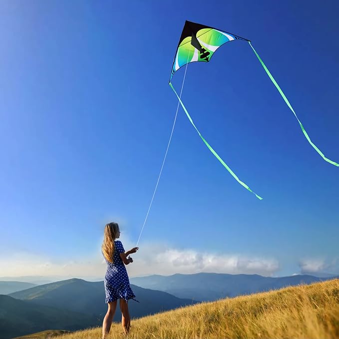 HONBO Delta Kite for Kids Easy to Fly,Large Kite for Adults, Colorful Kite for Children Ages 4-10