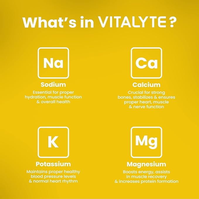 Vitalyte Electrolyte Powder Drink Mix, Isotonic Electrolyte Hydration Mix, Gluten Free Post Workout Powder Mix, Pack of 1, 35 oz., Lemon Flavor