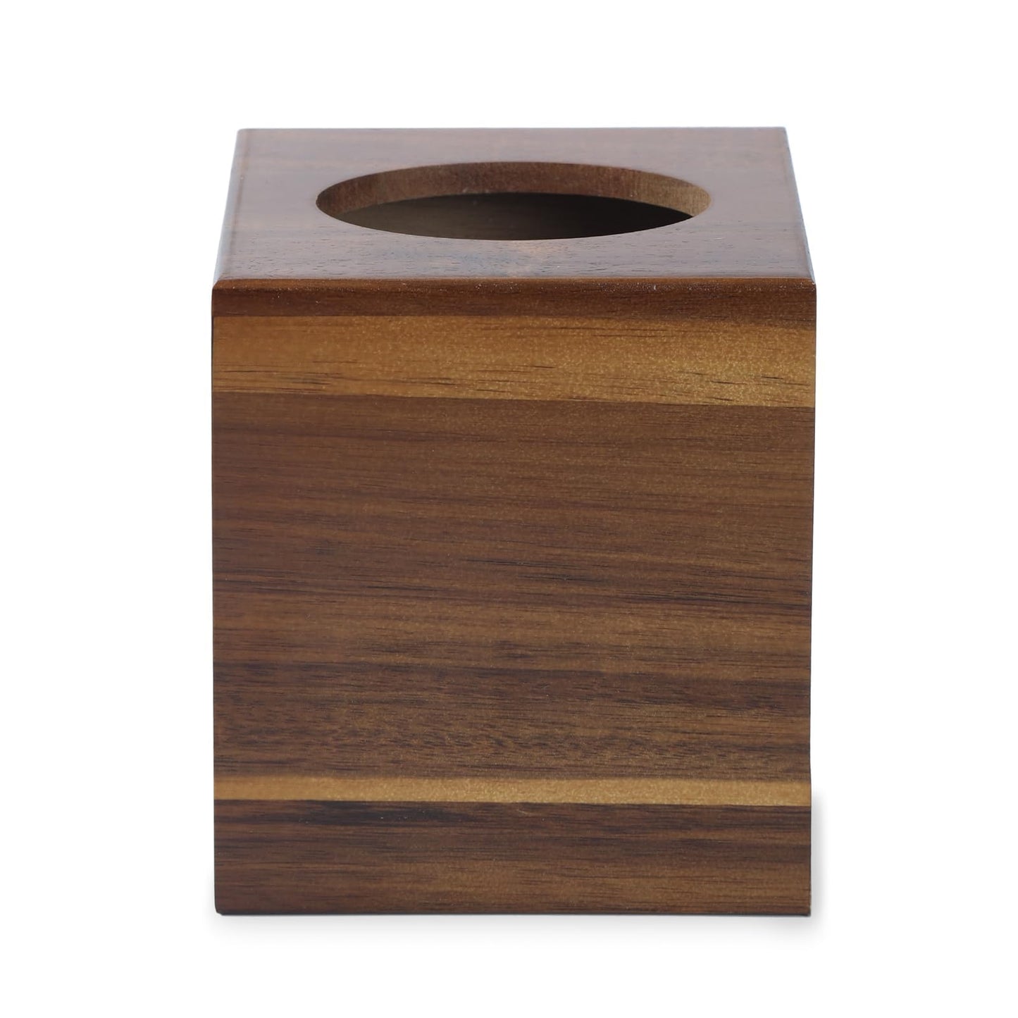 YANGQIHOME Tissue Box Cover Square, Acacia Wood Tissue Holder for Bathroom, Living Room, Dining Table, Decorative Cube Facial Tissue Box Cover, 5.3 x 5.3 x 6.1 inches