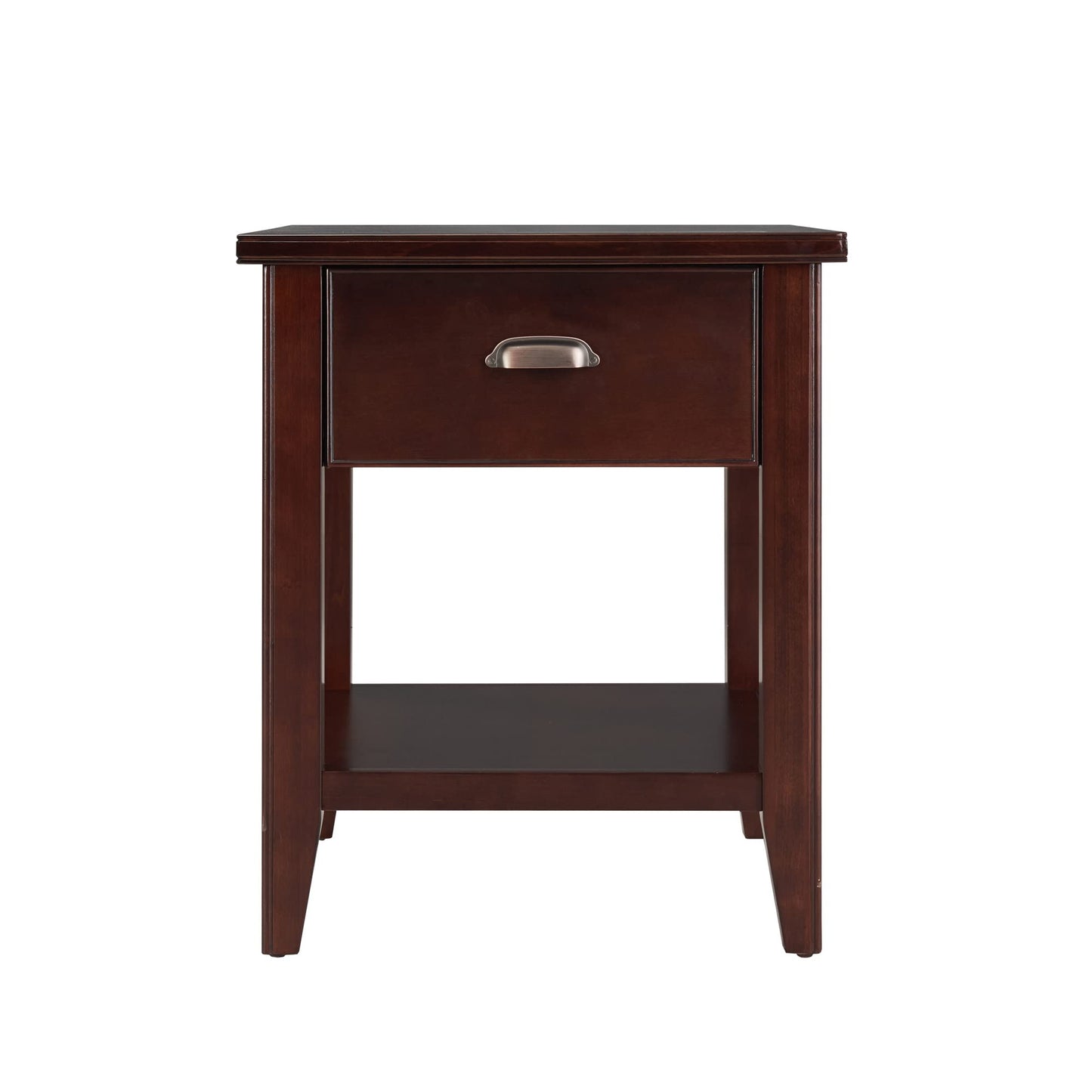 Leick Home Laurent Solid Wood Side Table with Hidden Compartment, Chocolate Cherry Brown, Perfect for Living Rooms, Bedrooms, and Offices, 10507-SC