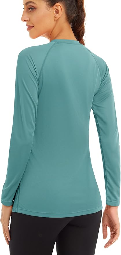MAGCOMSEN Women's 2 Pack Long Sleeve Shirts UPF 50+ Sun Protection Quick Dry Swim Shirt for Rash Guard Fishing Workout