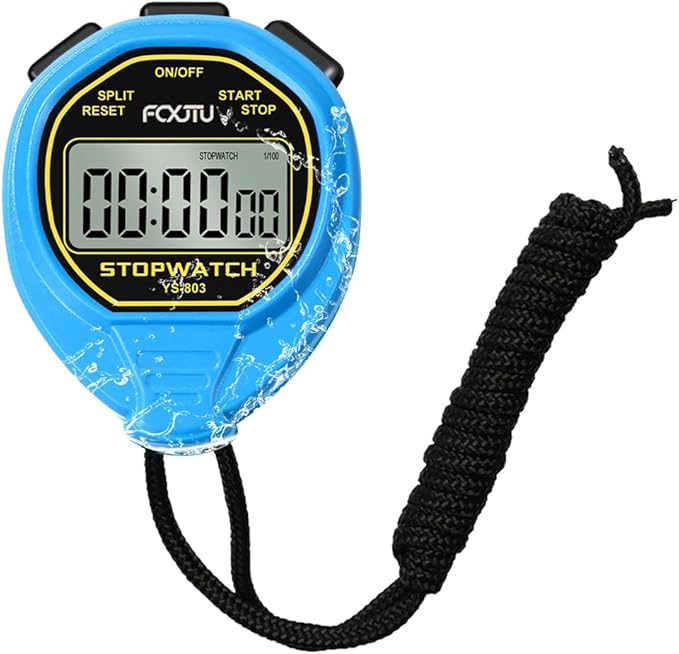 FCXJTU Digital Simple Stopwatch Timer, No Bells, No Alarm, Simple Basic Operation, Silent, Clear Display, ON/Off, Large Display for Swimming Running Training Kids Coaches Referees Teachers