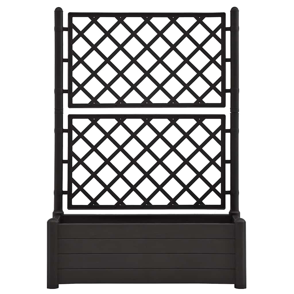 Zeehear Garden Planter Box with Trellis, 39.4", for Outdoor Flower, Plant, Vegetable & Herb Growing, Large Raised Planting Pots for Gardening - Anthracite