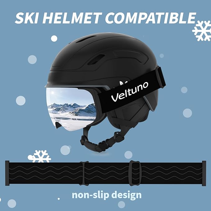 Ski Goggles for Men Women Adult & Youth, OTG Snowboard Goggles Anti Fog, Snow Goggles UV Protection Wide Vision