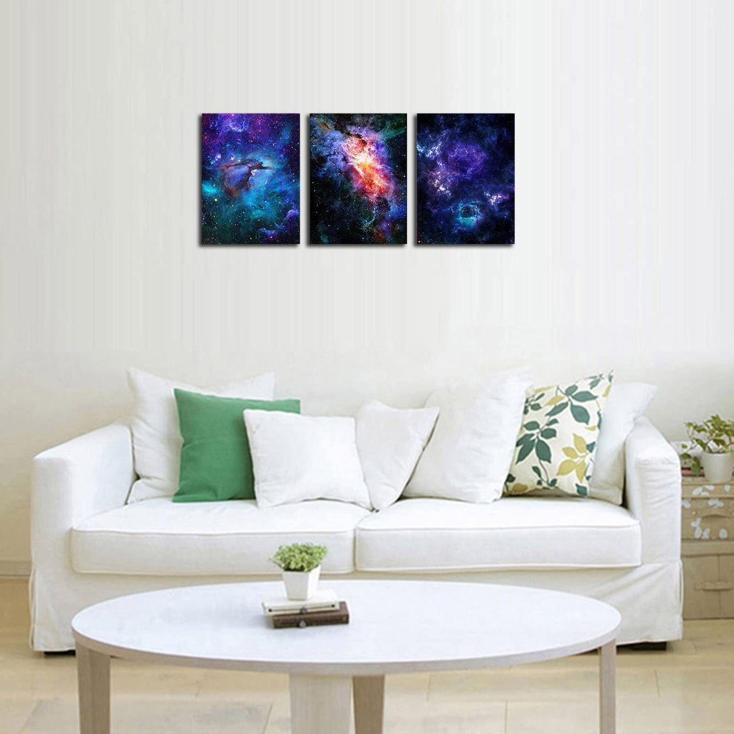 arteWOODS Canvas Wall Art Outer Space Pictures Fantastic Starry Painting Artwork Galaxy Nebula Canvas Prints for Bedroom Bathroom Living Room Kicthen Office Home Wall Decor 12" x 16" x 3 Panels