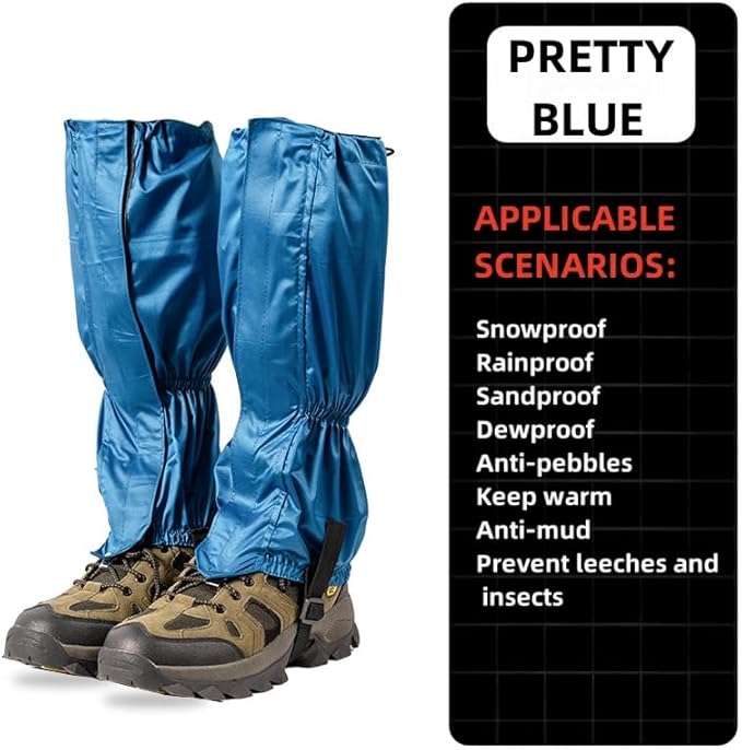 Leg Gaiters, Waterproof,Lightweight and Adjustable, Snow Boot Gaiters, for Men and Women Hiking, Walking, Hunting, Backpacking,Skiing, Mountaineering